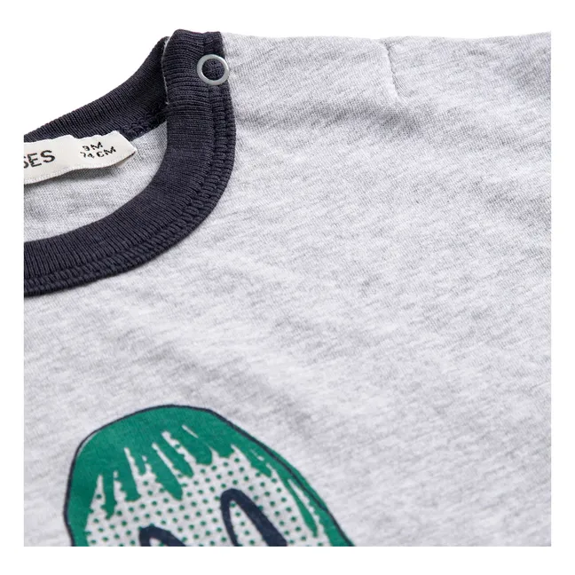 Camiseta para bebé de algodón ecológico Mr Pickles | Gris Jaspeado