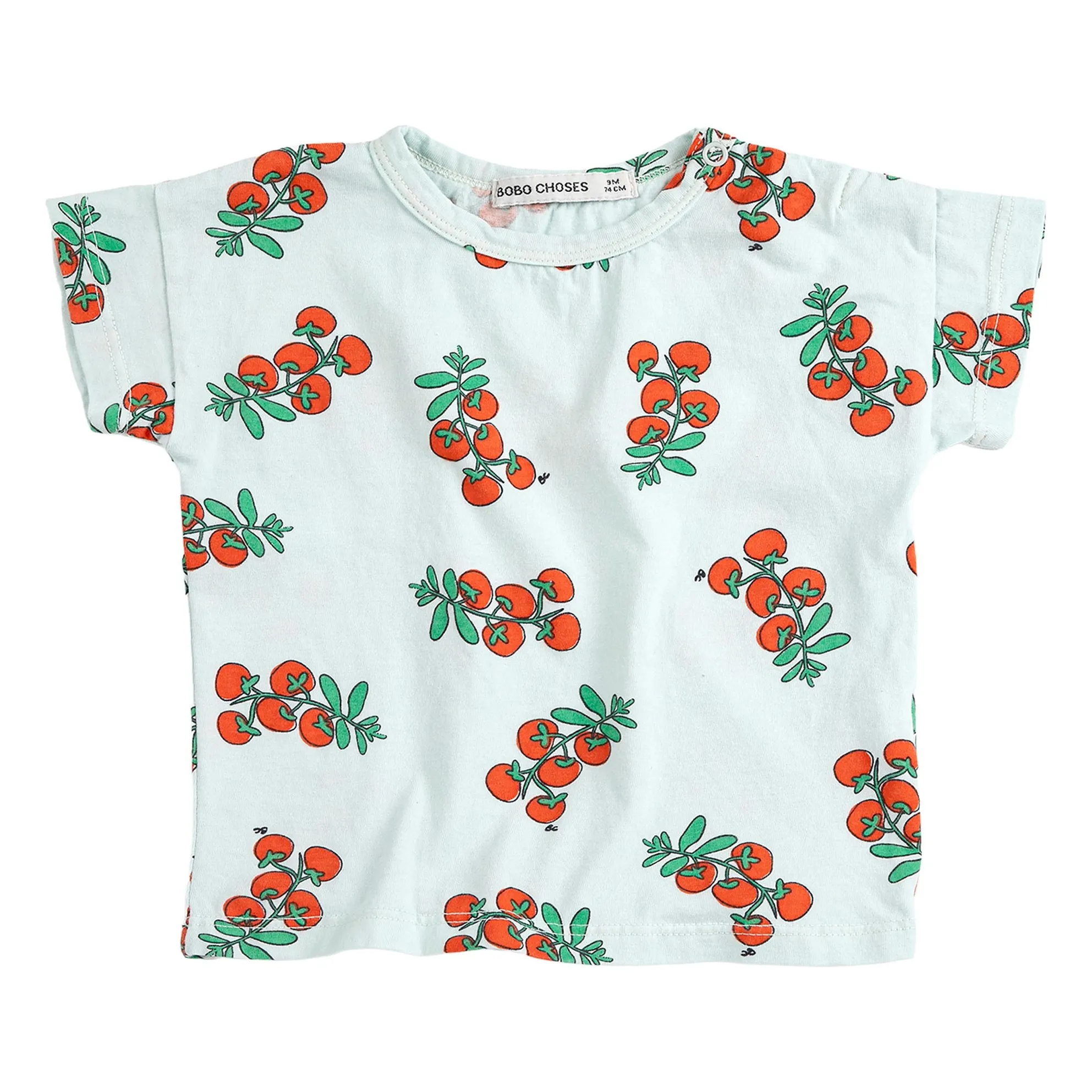 Bobo Choses Pale Blue Organic Cotton Tomato T-Shirt