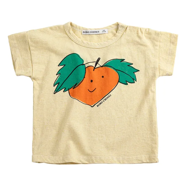 Camiseta naranja de algodón ecológico para bebé | Amarillo