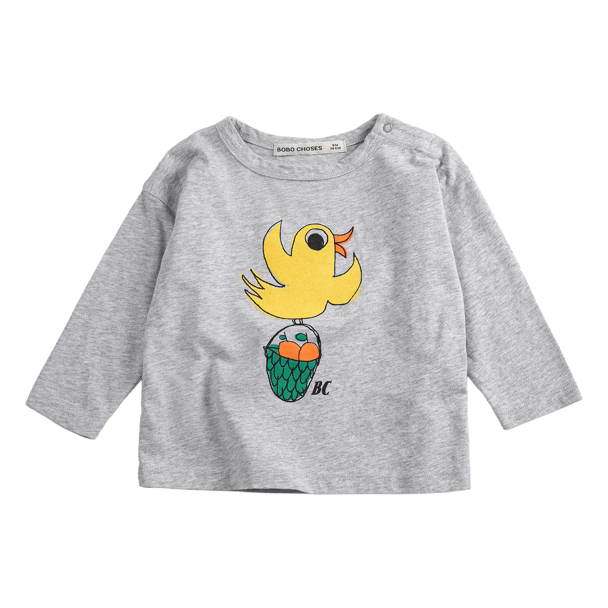 T-shirt Oiseau Coton Bio | Gris chiné- Image produit n°0