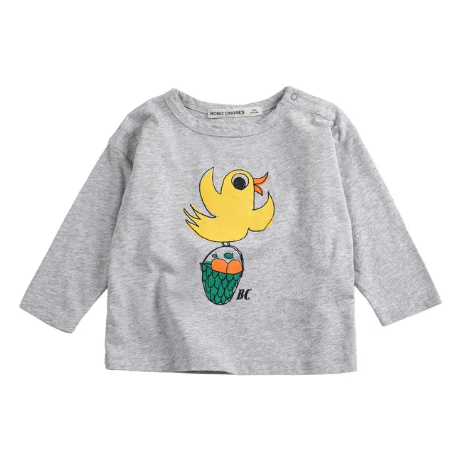 Camiseta Bird de algodón ecológico | Gris Jaspeado