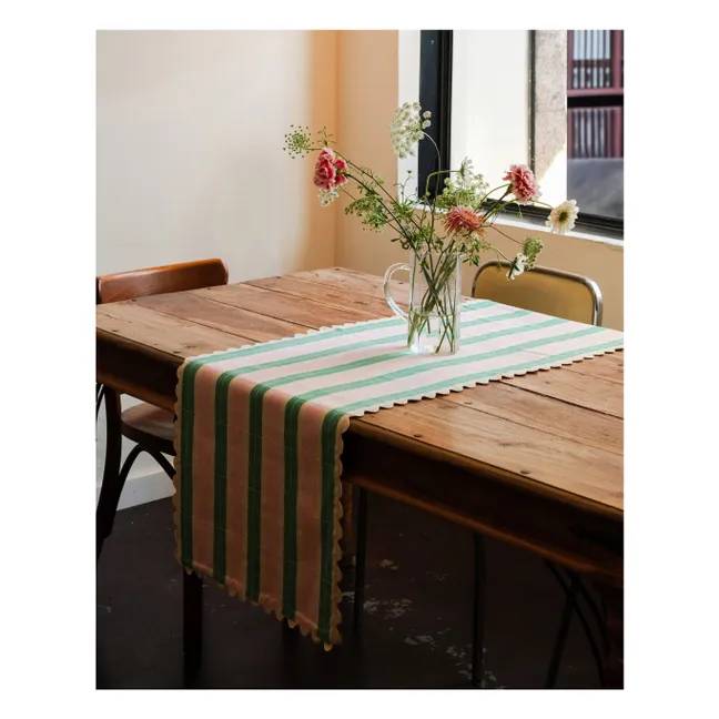 Chemin de table en coton bio | Vert