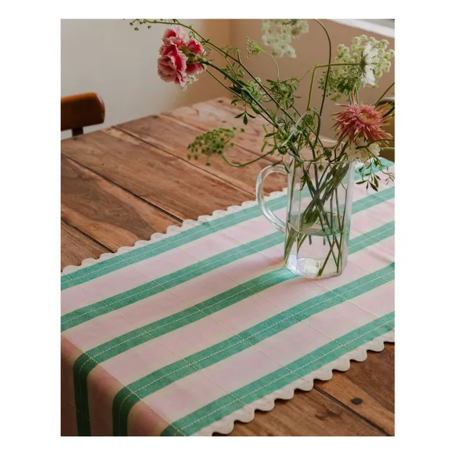 Chemin de table en coton bio | Vert