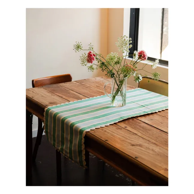Organic cotton table runner | Blue