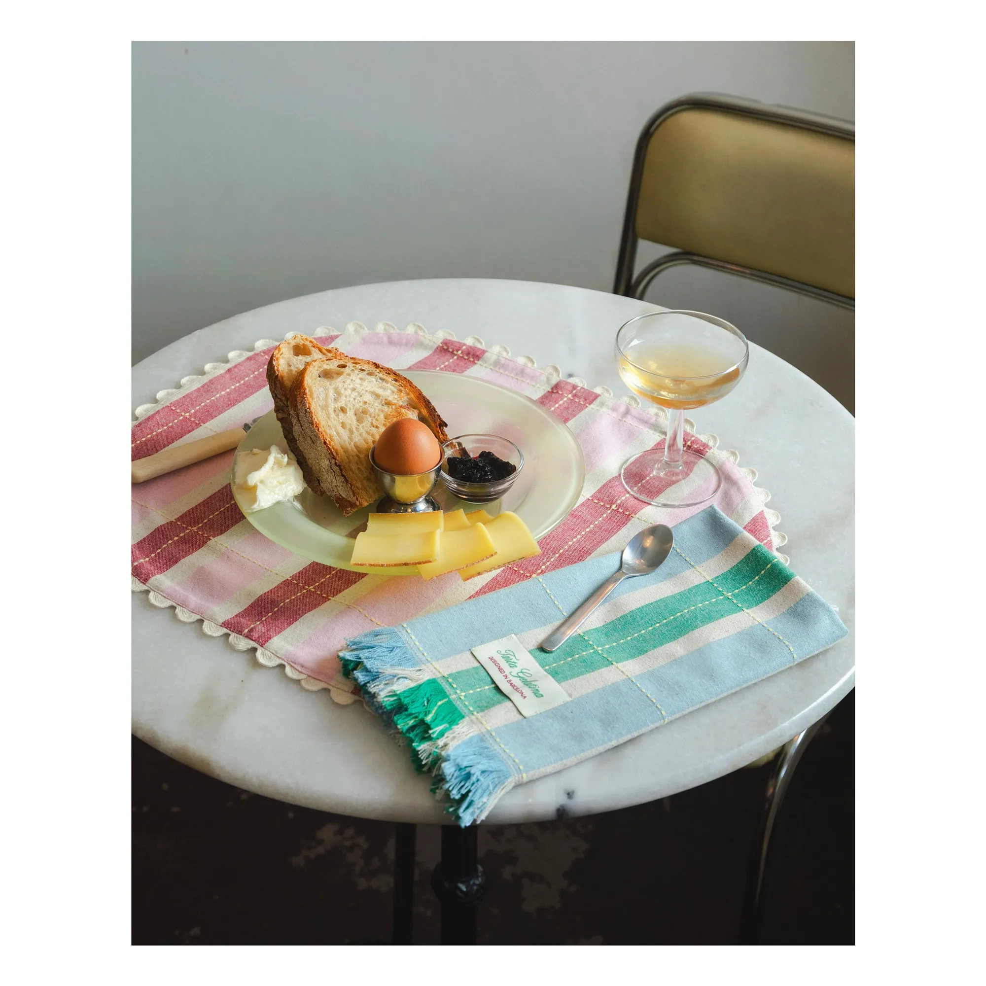 Sets de table en coton bio - Set de 2 | Rose- Image produit n°2