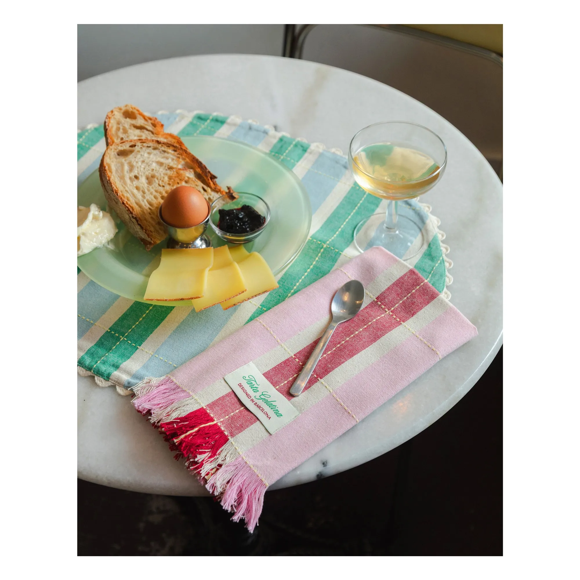 Sets de table en coton bio - Set de 2 | Bleu- Image produit n°2