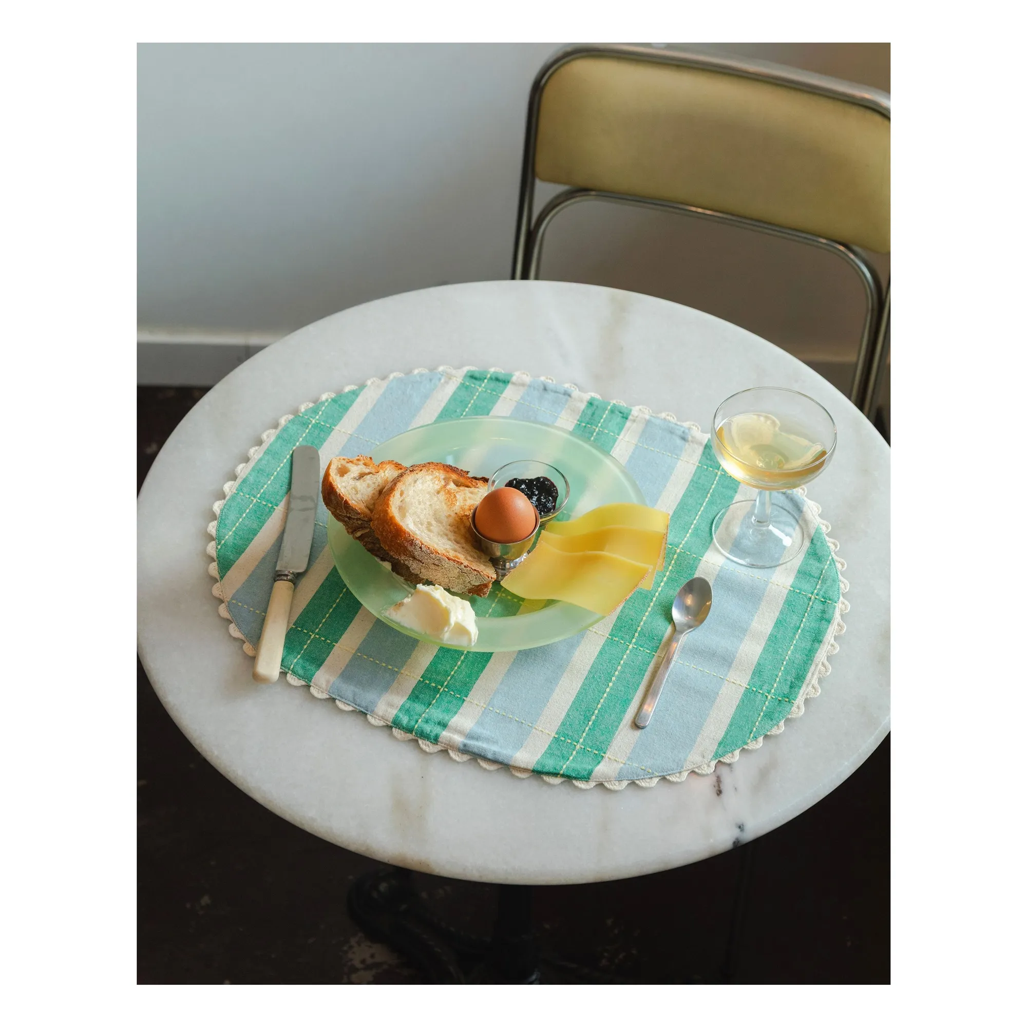 Sets de table en coton bio - Set de 2 | Bleu- Image produit n°1