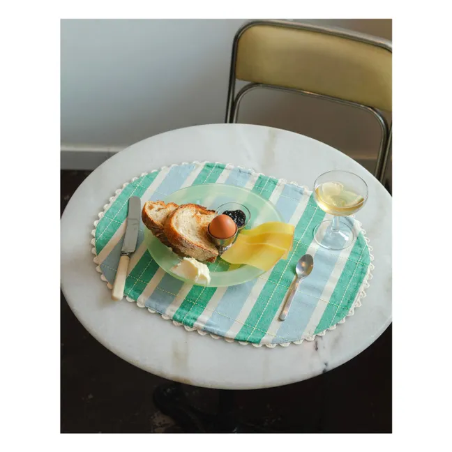 Sets de table en coton bio - Set de 2 | Bleu