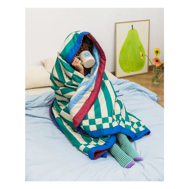 Striped reversible throw | Blue