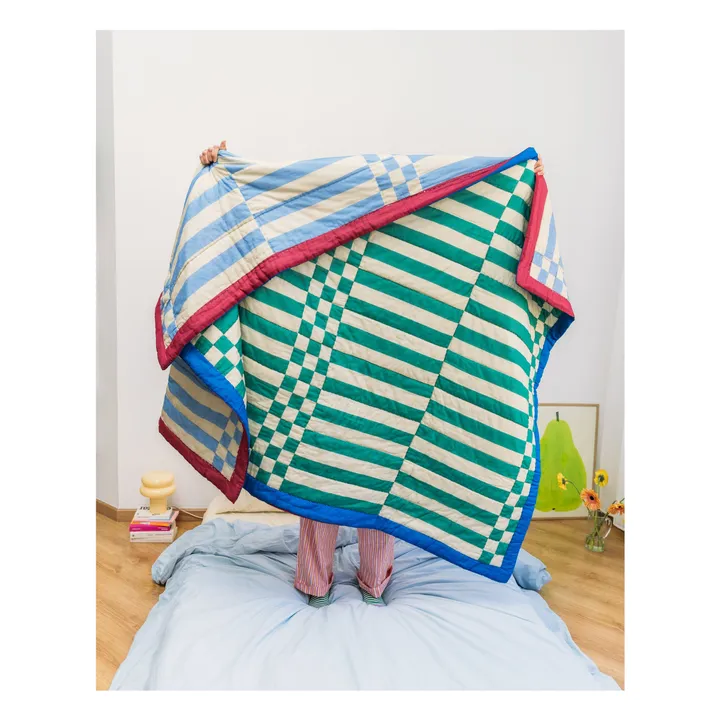 Striped reversible throw | Blue- Product image n°8
