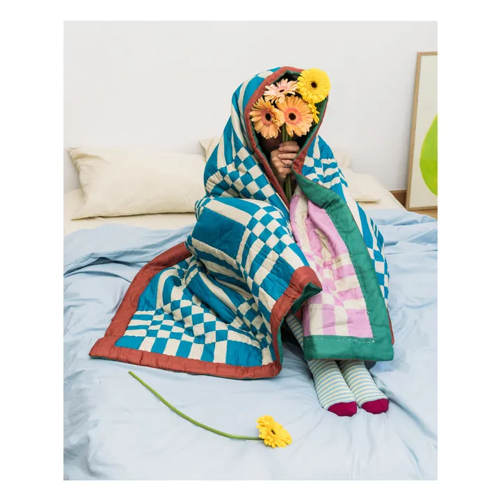 Striped reversible throw | Blue- Product image n°7