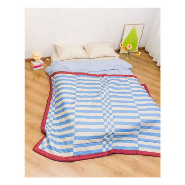 Striped reversible throw | Blue