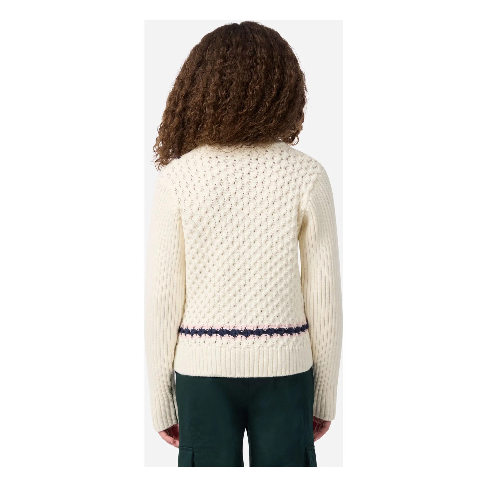 Pull Maille Torsadée Coton Bio | Ecru- Image produit n°5