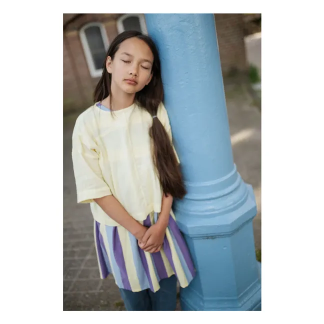 Blusa con botones de algodón orgánico | Amarillo palo