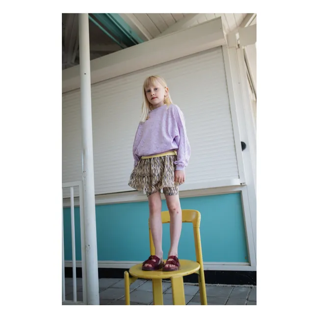 Organic Cotton Tiger Short Skirt | Light brown