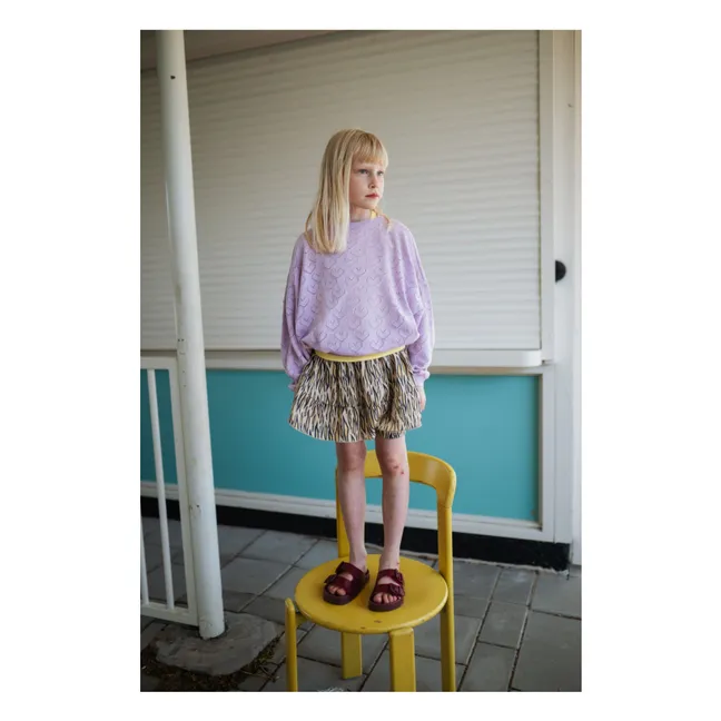 Organic Cotton Tiger Short Skirt | Light brown