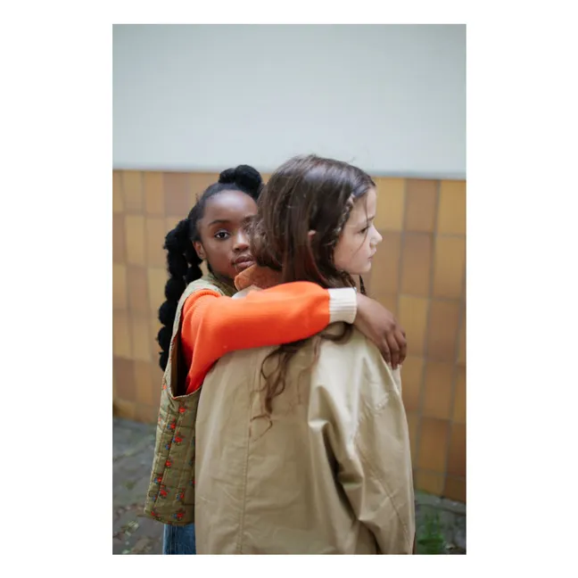 Twill Coat Velvet Collar | Light brown