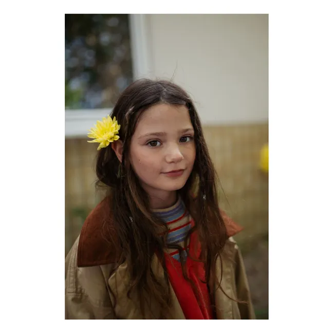 Manteau Twill Col Velours | Marron clair 