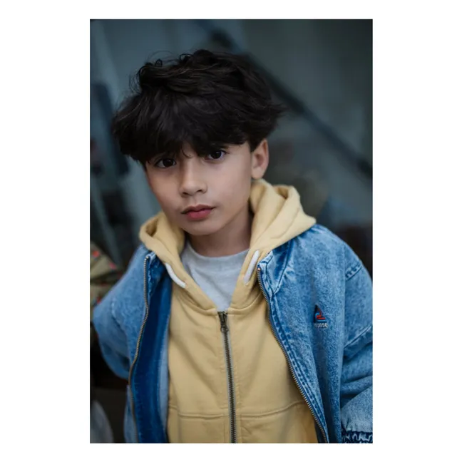 Organic Cotton Denim Windbreaker | Washed blue