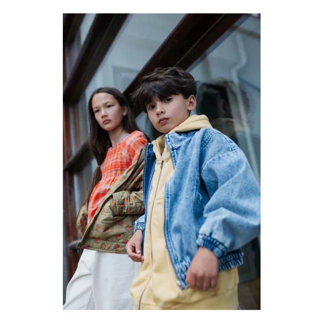 Organic Cotton Denim Windbreaker | Washed blue