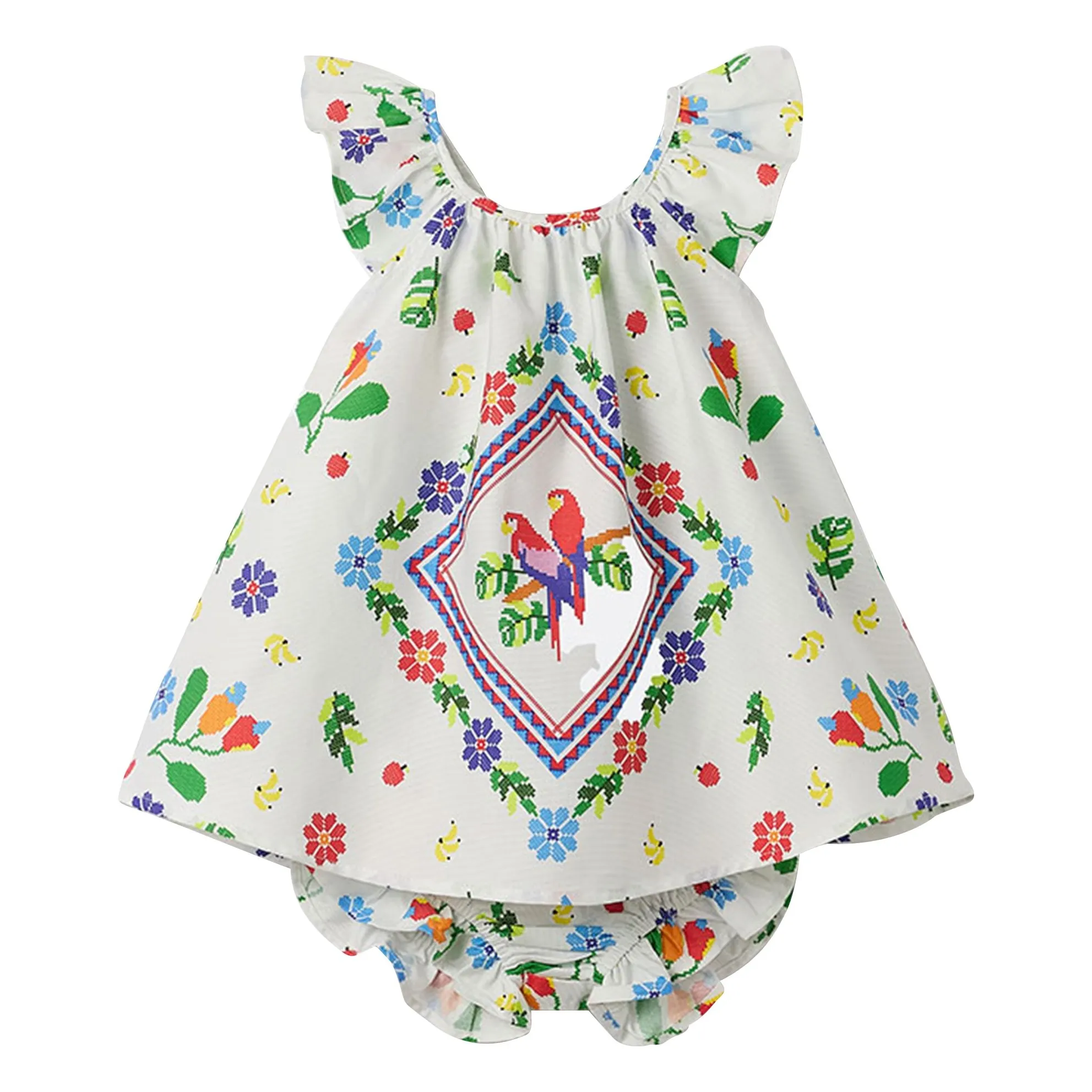 Barboteuse Fleurie | Blanc- Image produit n°0