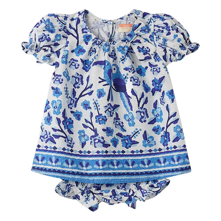 Pelele Jardin de Fleurs | Azul- Imagen del producto n°0