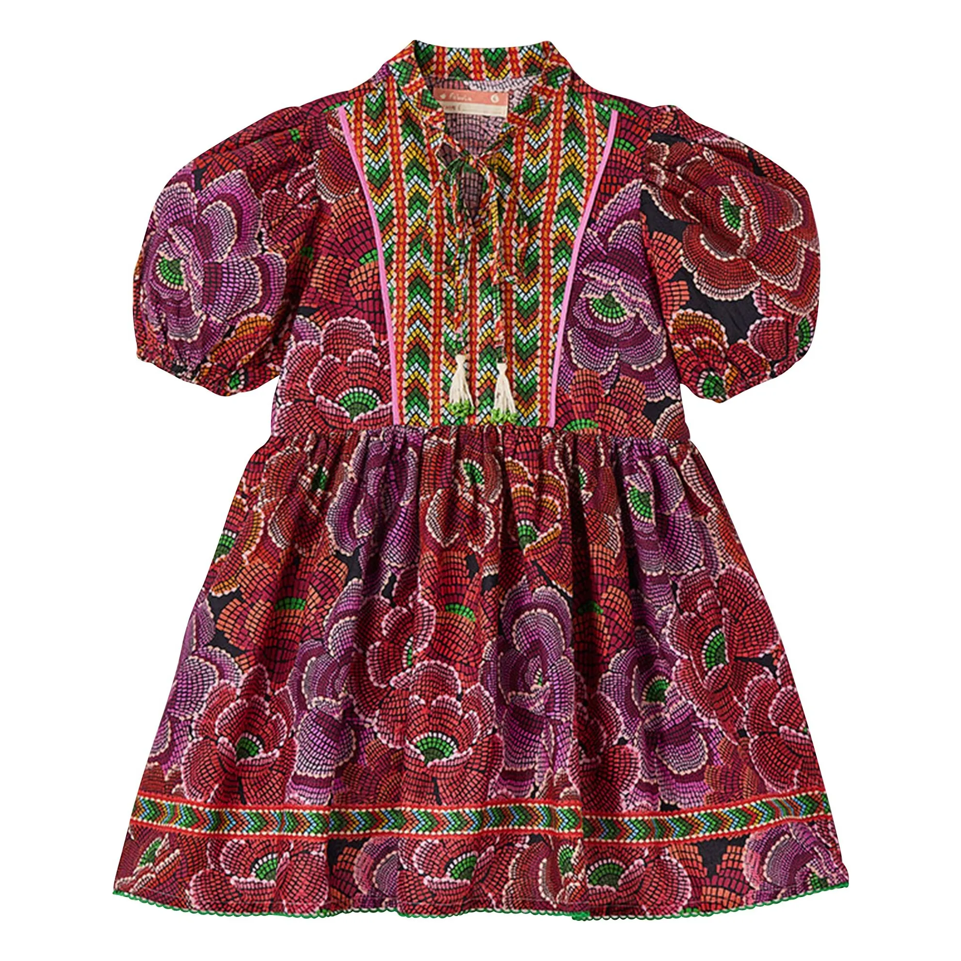 Robe Nina Fleurie | Rouge- Image produit n°0