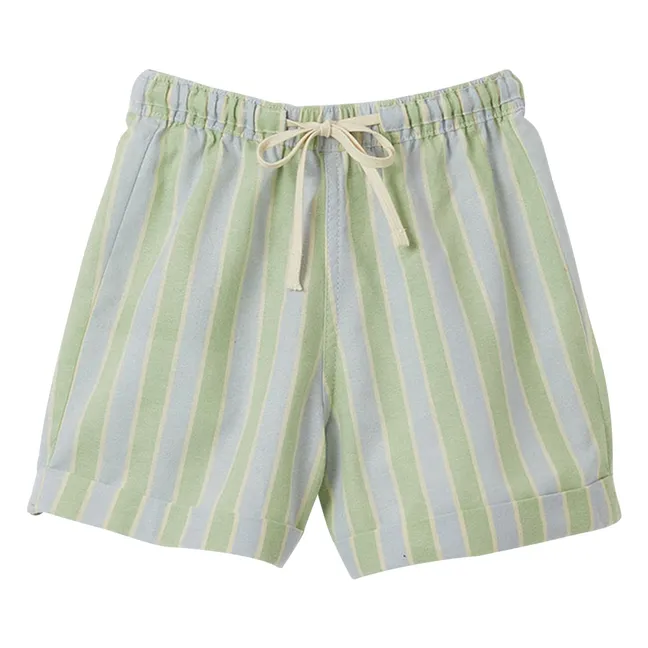 Striped Bermuda Shorts | Pale green
