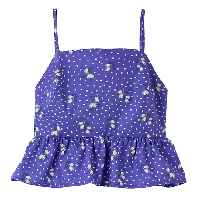 Top Volants Pois | Bleu