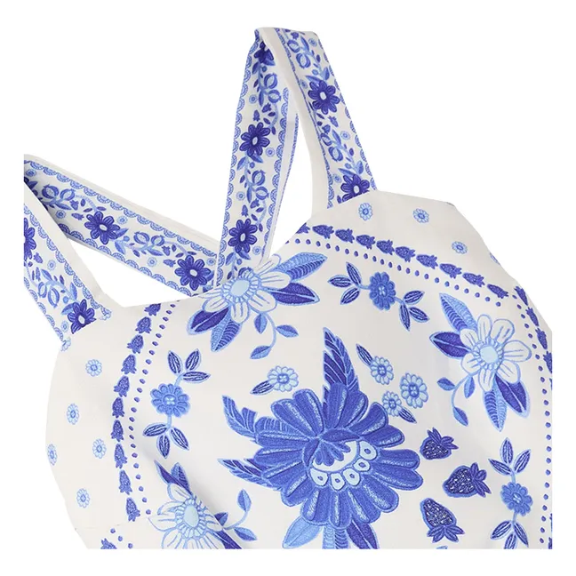 Robe Cut Fleurs | Bleu