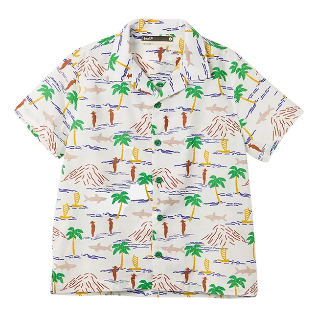 Camicia con palme | Bianco