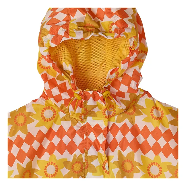 Cortavientos Damier Flower | Naranja