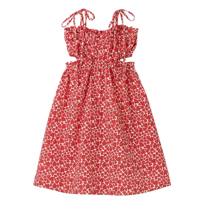 Robe Midi Cut Cœurs | Rouge