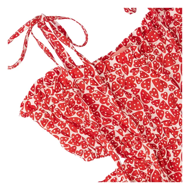 Vestido Midi Cut Hearts | Rojo