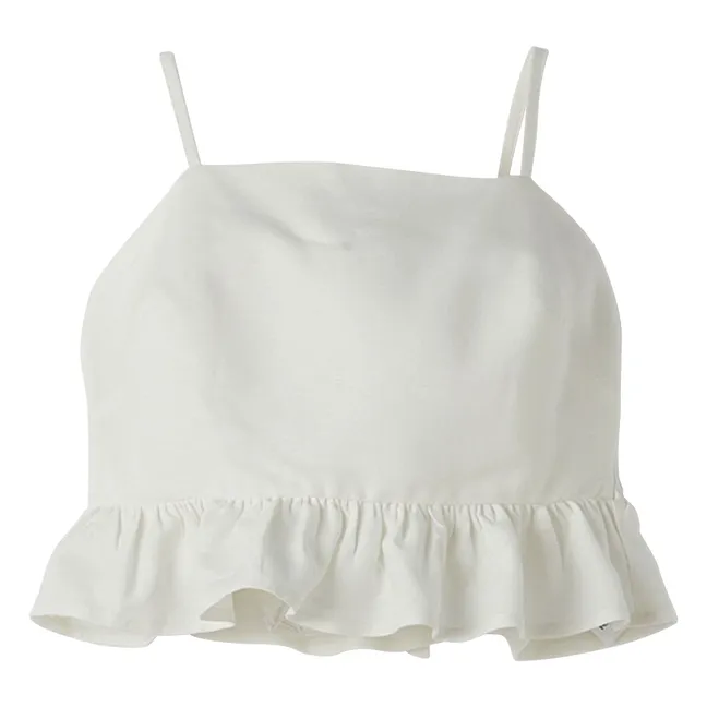 Top con volantes | Blanco