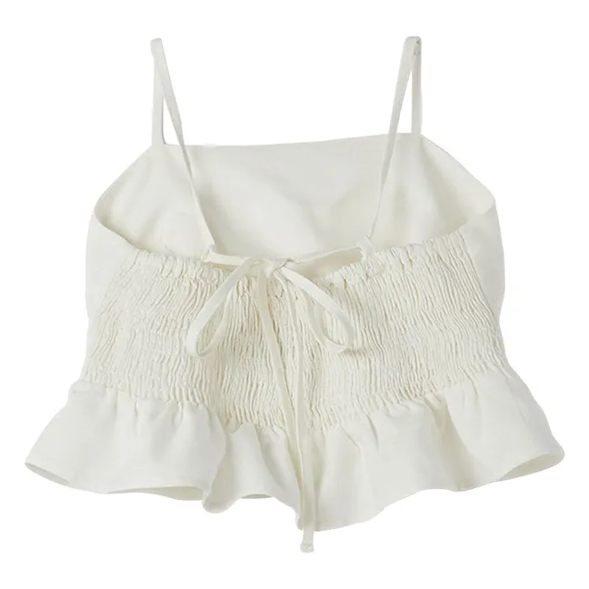 Top con volantes | Blanco