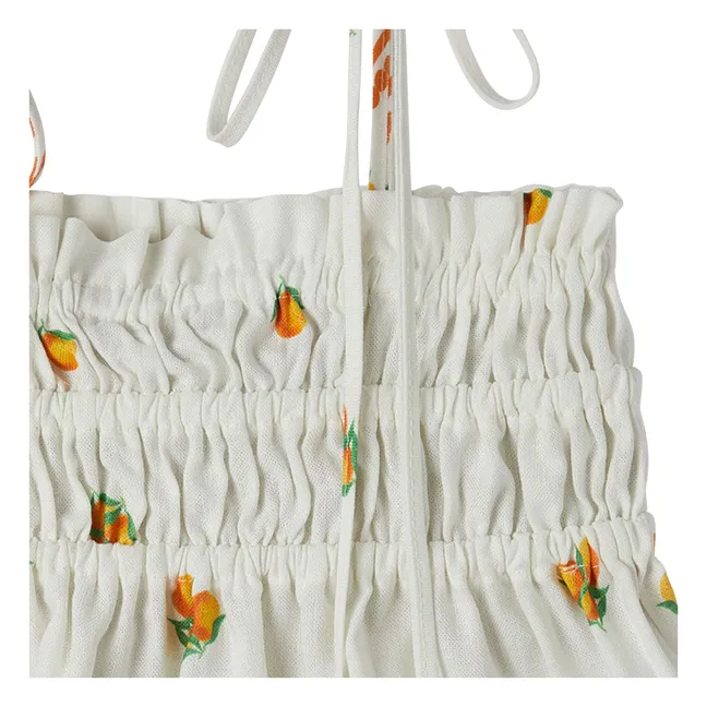 Top naranja fruncido | Blanco