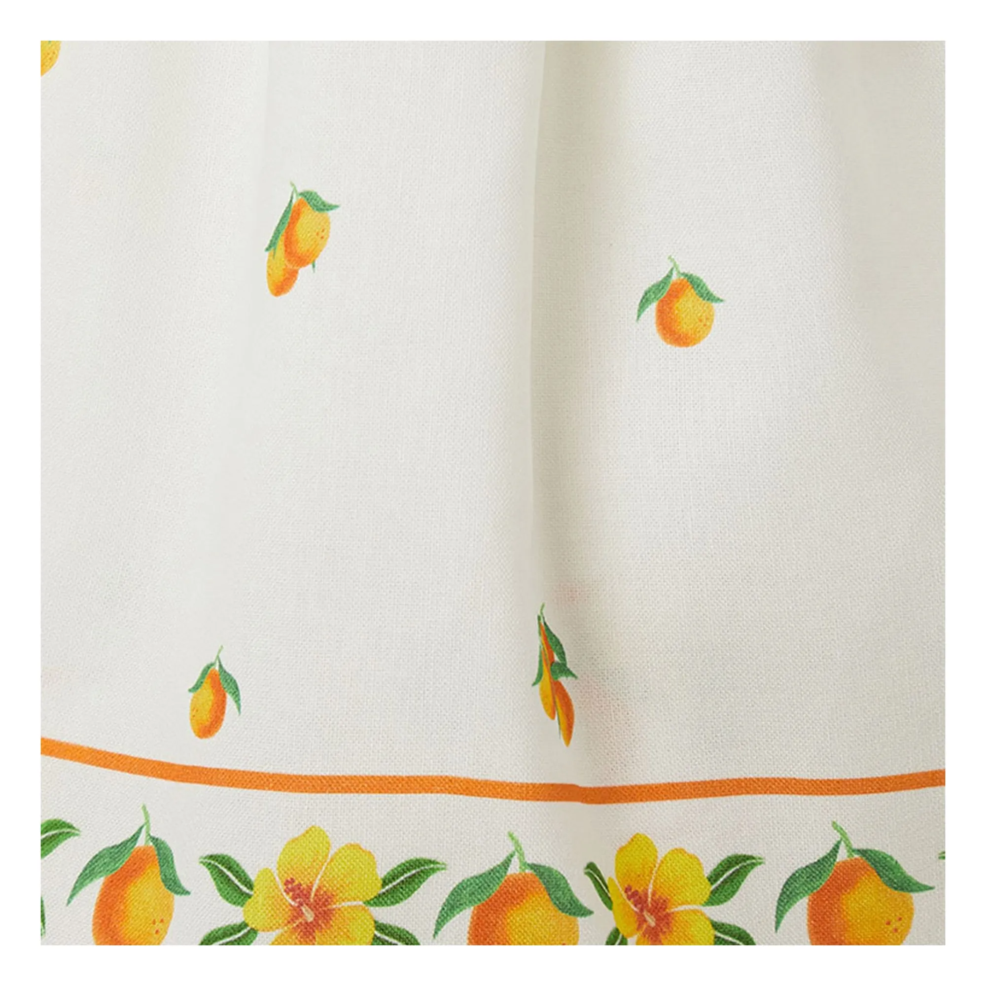 Robe Froncée Oranges | Blanc- Image produit n°1