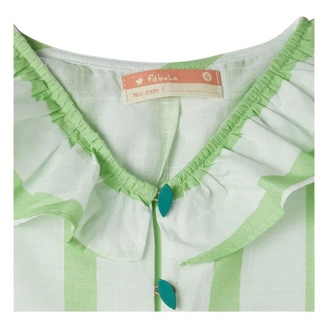 Combinaison Volants Rayée | Vert pâle