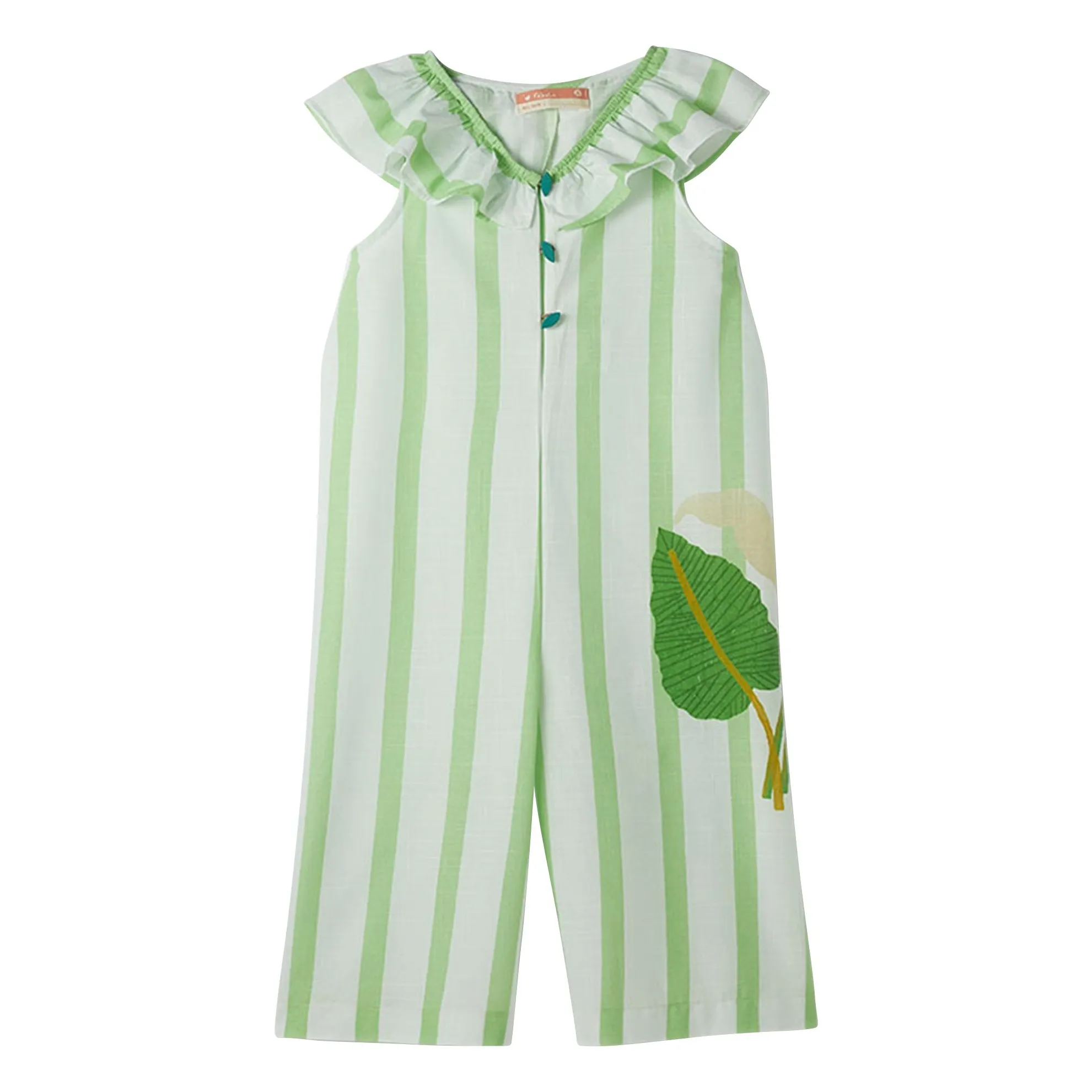 Combinaison Volants Rayée | Vert pâle- Image produit n°0
