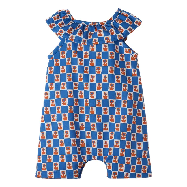 Pelele con volantes Damiers Flowers | Azul