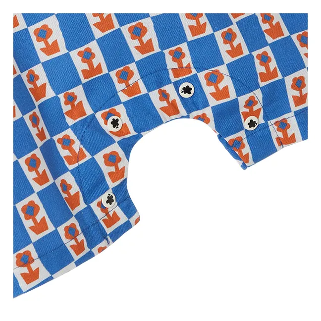 Pelele con volantes Damiers Flowers | Azul