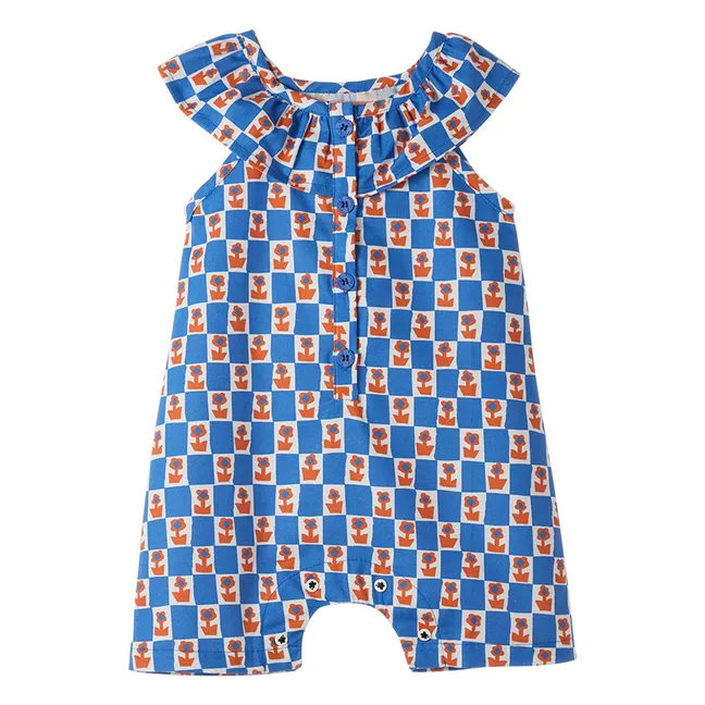 Pelele con volantes Damiers Flowers | Azul