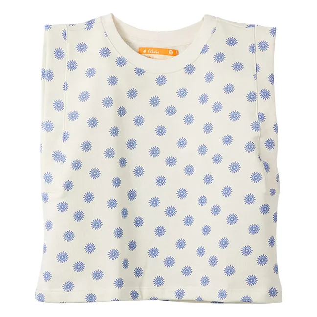 Sweat Sans Manches Molleton Pois | Blanc