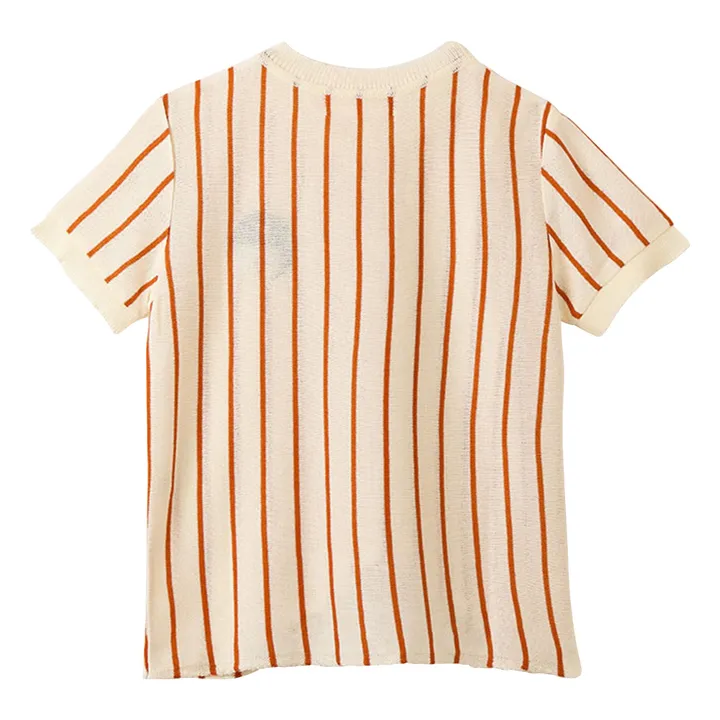 Camiseta de malla a rayas Yin Yang | Crudo- Imagen del producto n°4