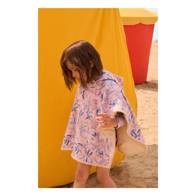 Poncho de baño Mael de algodón orgánico | Rosa Pálido
