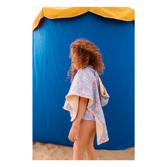 Poncho de baño Mael de algodón orgánico | Azul Cielo