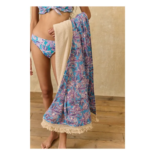 Lana beach towel in organic cotton | Blue
