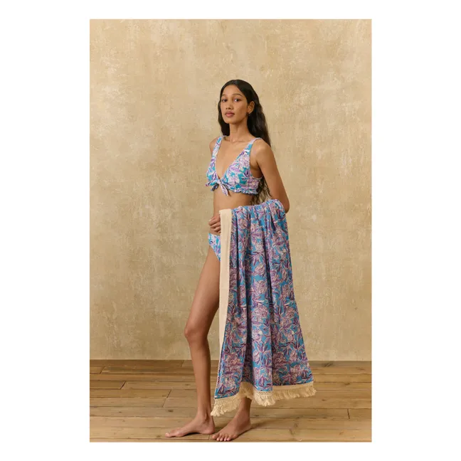 Serviette de plage Lana en coton bio | Bleu