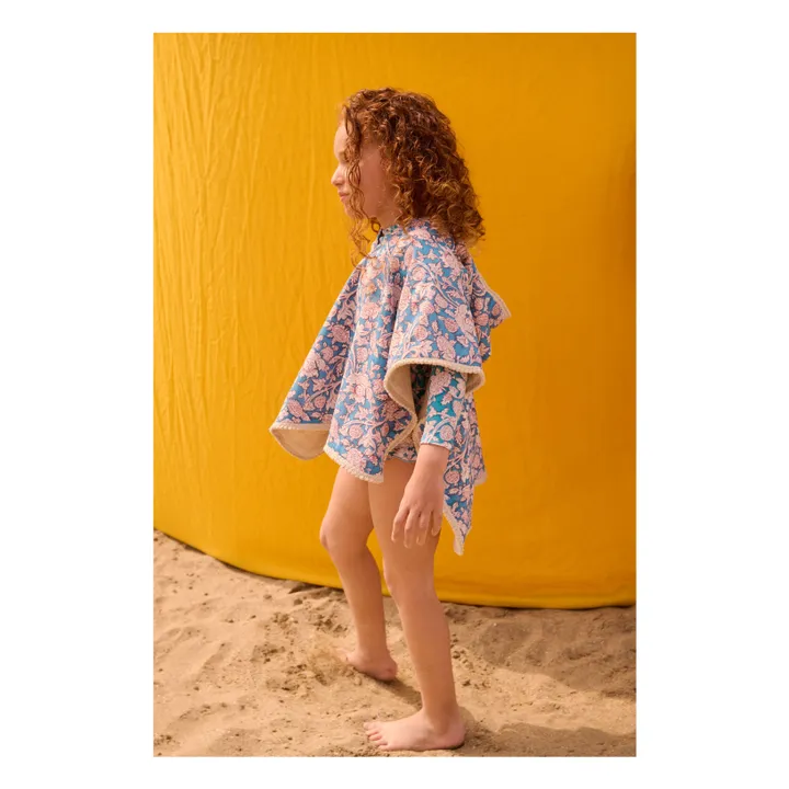 Mael bath poncho in organic cotton | Blue- Product image n°5